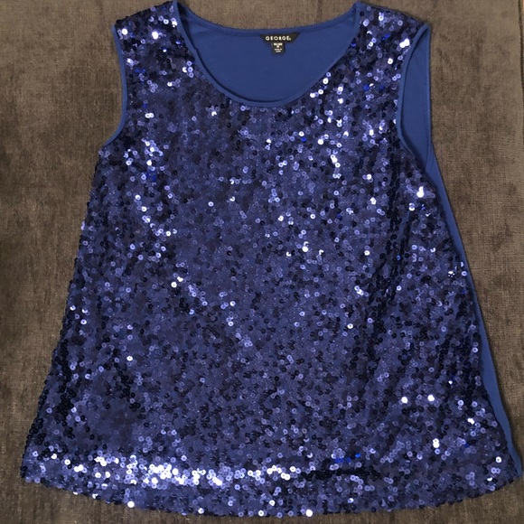 George Tops - Sparkly blue tank top